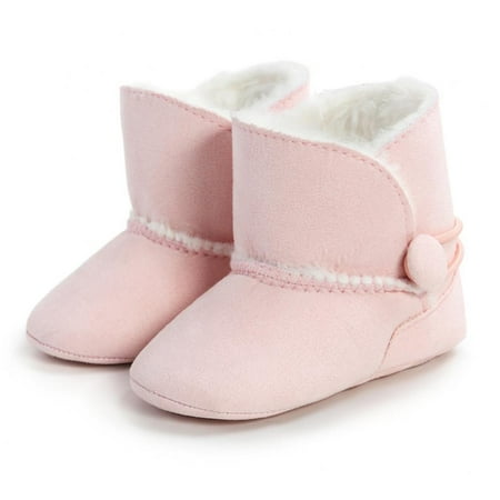 

Toddler Warm Boots Fur Snow Booties for Winter First Walkers Baby Girls Boys Shoes Soft Sole 0-18M