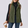 thumbnail image 7 of Women's Winter Vest Sleeveless, Quilted Insulated Jacket with Zip-Up Front and Turn-Down Collar, Warm Fleece Coat with Pockets for Casual Outerwear, 7 of 7