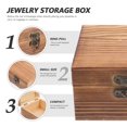 thumbnail image 3 of IBASETOY Rustic Light Brown Wood Box with Lid Latch for Organizing Jewelry Crafts and Small Sundries, 3 of 5