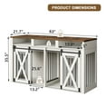 thumbnail image 6 of 63" Double Dog Crate for 2 Large Dogs, Farmhouse Style Dog Crate Furniture with Sliding Door, Removable Divider and Storage Space, White, 6 of 6
