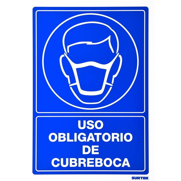 Letrero Uso De Cubreboca Proteccion Civil Surtek SES22