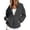 Dark Gray, variant on Womens Full-Zip Hoodies Casual Long Sleeve Sweatshirt with Pockets Cozy Full Zip Sweatshirt Casual Full Zip Up Hoodie Basic Lightweight Long Sleeve Sweatshirt(Navy,XXL)