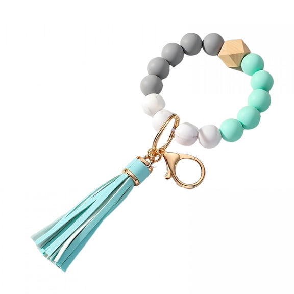 DESIGNICE Creative Keychain Bracelet Wristlet Key Ring Beaded Bangle Key Chains for Women