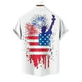thumbnail image 6 of Men's 4th of July T-Shirt Turn-Down Collar Blouse Button Down V Neck Tops Independence Day Shirts Red White Blue Stars Graphic Tee Short Sleeve Top Summer Dress Shirt Trendy Casual 2025, 6 of 6
