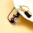 thumbnail image 1 of LLavero de acrílico del alfabeto para hombre y mujer, llaveros de borla con patrón de pétalos de arte, soporte para bolso, 26 letras iniciales, regalos Unisex, 1 of 4