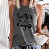 thumbnail image 1 of Débardeurs pour Femmes Athletic Works Mode Décontractée Femmes Sans Manches Imprimé Dames Col Rond Hauts Gilet T-Shirt, 1 of 5