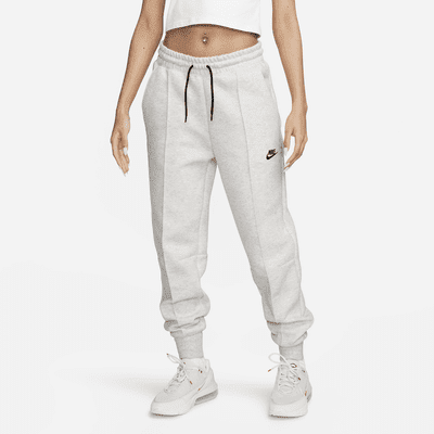 Nike Sportswear Tech Fleece Women's Mid-Rise Joggers Color: Light Grey/Heather/Black Size: XL (16–18)
