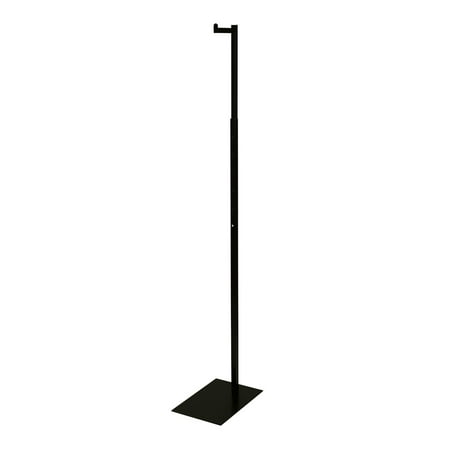 SSWBasics Adjustable Black Costumer Stand – Single Arm Clothes Rack - Retail Clothing and Garment Display Stand – Ideal For Showcasing Hanging Items In Thrift Shops Boutiques and Retail Stores