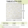 thumbnail image 2 of White Gold Leaf Hexagon Marble Pattern Square Fitted Tablecloth with Elastic Edge,Square Table Cover,Washable Elastic Table Cover for Home Kitchen Party Decor 34"x34", 2 of 6