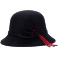thumbnail image 4 of CoCopeaunts Women Bucket Hat Autumn Winter Warm Basin Hat Flower Wide Brim Wool Felt Caps Solid Color Ladies Grace Bucket Cap, 4 of 8