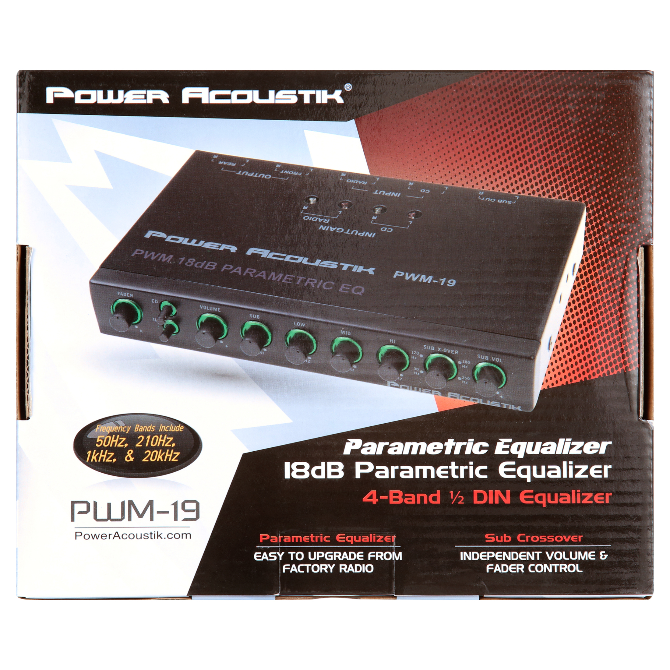 Power Acoustik PWM-19 4 Variable Band Parametric Car Audio Equalizer - image 2 of 10