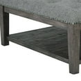 thumbnail image 3 of Fabric Upholstered Ottoman Cocktail Table with Open Bottom Shelf, Gray- Saltoro Sherpi, 3 of 5