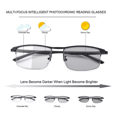 TRARIND Progressive Multifocus Reading Glasses Blue Light Blocking Sunglasses, Fashion Rectangular Readers for Women Men Lightweight & Comfortable Anti Glare  1.00~4.00