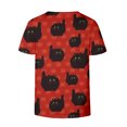 thumbnail image 5 of Blusa de camiseta informal con estampado de manga corta y cuello en V de verano para mujer a la moda Fridja  zx3714, 5 of 5