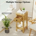 thumbnail image 7 of Gymax 2PCS Nightstand 3-Tier Bedside Table w/ Open Storage Shelf & Narrow Side Table Natural, 7 of 7