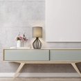 thumbnail image 3 of 2pcs Modern Bedside Table Lamp Black Frame Base Gray Lampshade, 3 of 5