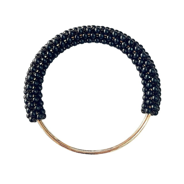 Xuanheng Poignée de Sac Fabrication de Sac DIY Sac Rond Crochet Accessoire de Poignée Décoratif Noir