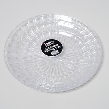 Dollaritemdirect Serving Tray 3pk Clear Round 9 5 12 13 In Pdq Case Pack Of 24 Com Dollaritemdirect Serving Tray 3pk Clear, Round Serving Platter Plastic