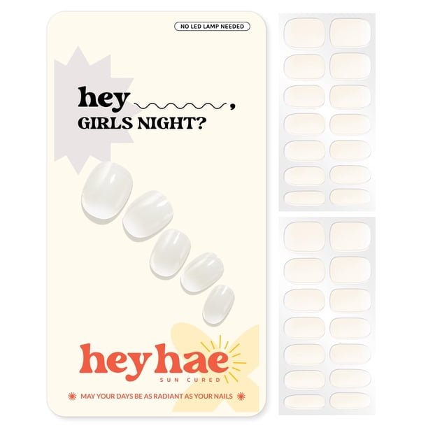 Heyhae Tiras de gel semicurado para uñas | No requiere lámpara LED | Ombré, blanco, primavera | Fácil de aplicar y retirar, acabado de salón | Ki