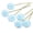blue, variant on 6 Head Silk Dandelion Flower Ball Pompom Artificial Flowers Branch with Green Leaves for Home Wedding Decorations Fake Flowers Valentine's Day Wedding Decoration