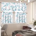 thumbnail image 2 of Blue Floral Kitchen 3 Piece Set Curtain and Valance Kitchen Toppers and Valance Interior Decor Elegant Curtains Short Curtain for Bathroom Bedroom, 2 of 6