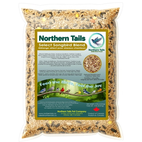 Northern Tails Select Wild Songbird Blend &acirc;?? Premium Bird Food for Backyard and Outdoor Feeders / Natural Wild Bird Seed / 10 lb (4.