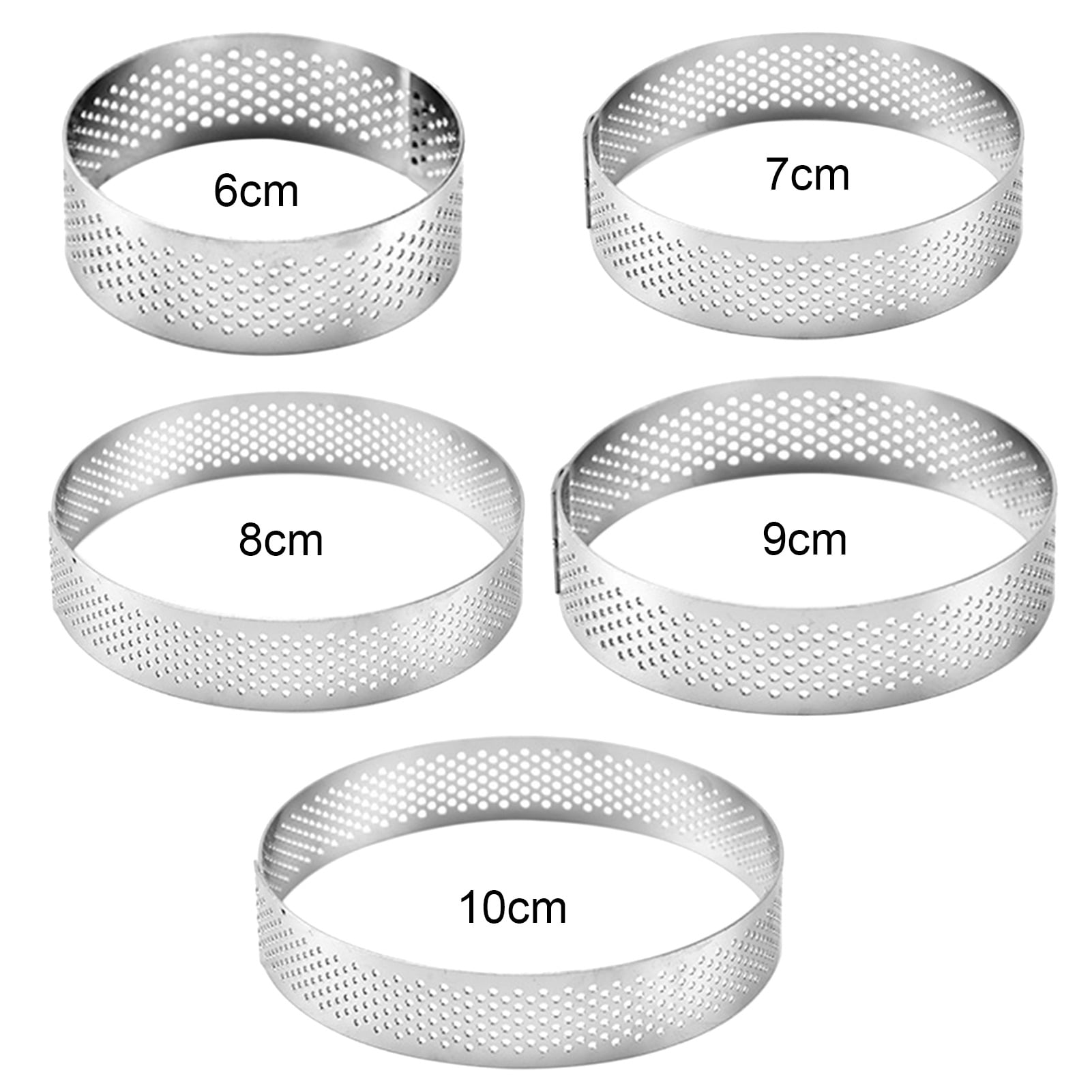 6pcs,3.15 Inch Tart Ring, Perforated Tart Rings for Baking