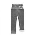thumbnail image 4 of Xdegoge Girls Warm Fleece Lined Leggings with Heart Print High Waist Stretchy Yoga Pants Winter Bottoms, 4 of 6