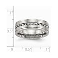 thumbnail image 2 of Stainless Steel Brushed and Polished Twisted 7.00mm Band, 2 of 8