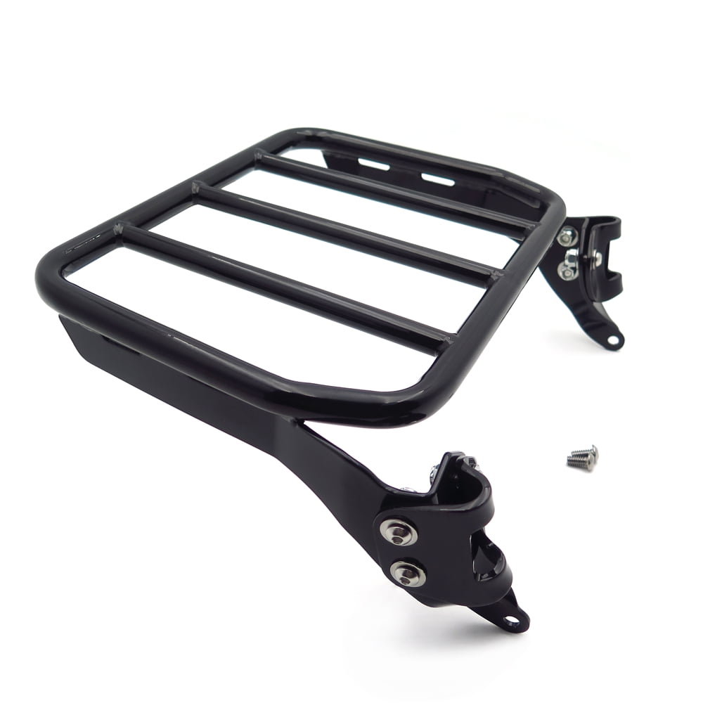 US-TGHD-BR-R006-CD2 HTTMT Sport Luggage Rack Chrome Compatible With 18-20 Harley Holdfast Sissy Bar Fat Boy Breakout 