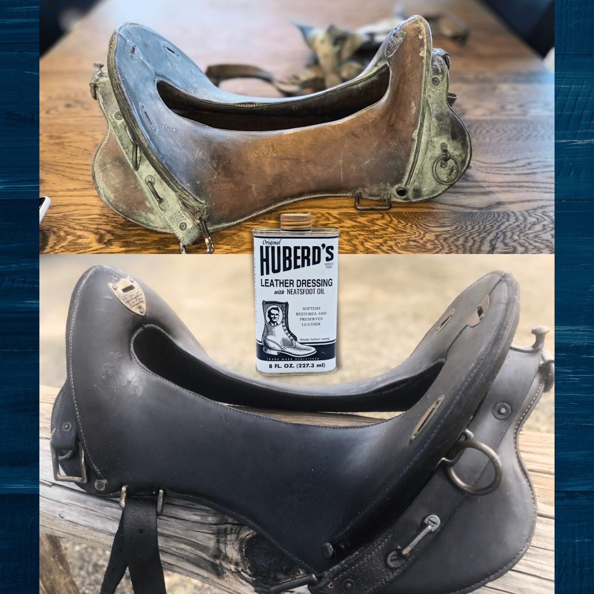 Huberd’s Leather Dressing with Neatsfoot Oil - Leather Conditioner since 1921. Softens new leather, restores dry and hardened leather boots, shoes, bags, belts, baseball gloves, saddles and tack.