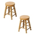 thumbnail image 3 of SHISUYAN 2Pcs Dollhouse Round Wooden Stool Toy Mini Furniture Micro Stool Adornment, 3 of 8