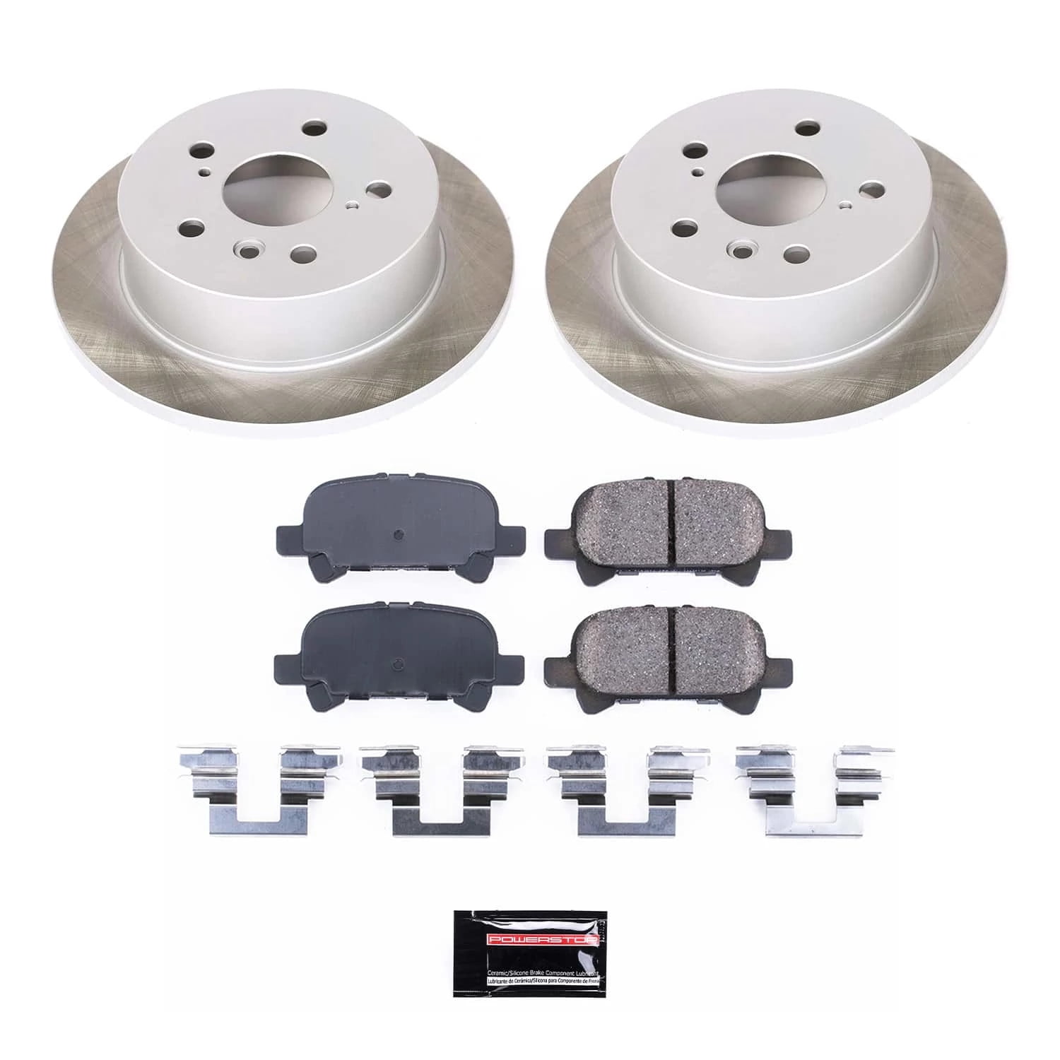 PowerStop Rear Semi-Coated Rotor and Low-Dust Ceramic Brake Pad Kit SC2417
