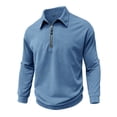 thumbnail image 4 of Cotton Quarter Zip Sweatshirt for Men Ghalytn Collared Long Sleeve Pullover - Casual Solid Top, 4 of 7