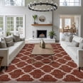 thumbnail image 3 of Large Area Rugs for Living Room Bedroom, Brown Moroccan 5'x8' Rug Washable Carpet Runner Indoor Outdoor, Morocco Abstract Quatrefoil Geometric Non Slip Floor Mats Rug for Kitchen, Bathroom, 3 of 8
