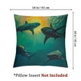 thumbnail image 4 of Fenyluxe Ocean Themed Throw Pillow Cover for Bed Sofa, Boys Shark Pillow Cover, Marine Life Underwater World Cushion Case, Blue Sea Wave Fish Decor Decorative Accent Pillow Case White, 4 of 7