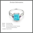 thumbnail image 5 of Gem Stone King 1.85 Ct Emerald Cut Green Turquoise Purple Amethyst 925 Sterling Silver Ring (Size 7), 5 of 5