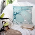 thumbnail image 5 of Decorative Throw Pillow Cover Blue Aqua Turquoise Teal Marble Textured Pillow Case Square Cushion Cover Super Soft Brushed Fabric Pillowcase for Home Couch Sofa Bed, 18" x 18", 5 of 6