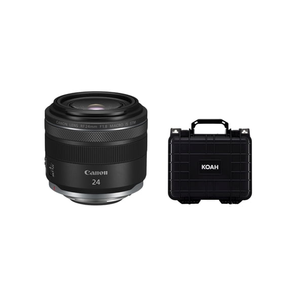 Canon RF 24mm f/1.8 Macro IS STM Lens Bundle with Weatherproof Hard Case (2 Items)