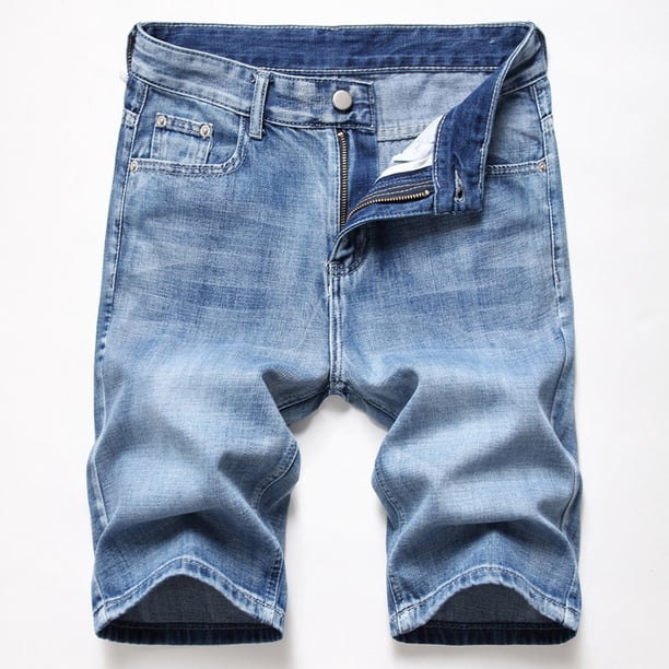 WILLBEST Pantalones Cortos Casuales de Mezclilla de Colores para Hombre