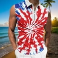 thumbnail image 2 of American Flag Sleeveless Half Zip Polo Shirt Men Retro 4th of July Patriotic Shirt USA Flag Graphic Gym Workout Tank Tops, 2 of 5