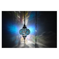 Turkish Mosaic Ceiling Lamps, Moroccan Pendant Lighting, Handmade Mosaic Hanging Light, Anatolian Lamp Desing, Traditional Turkish Lamps (Sky Turquoise)