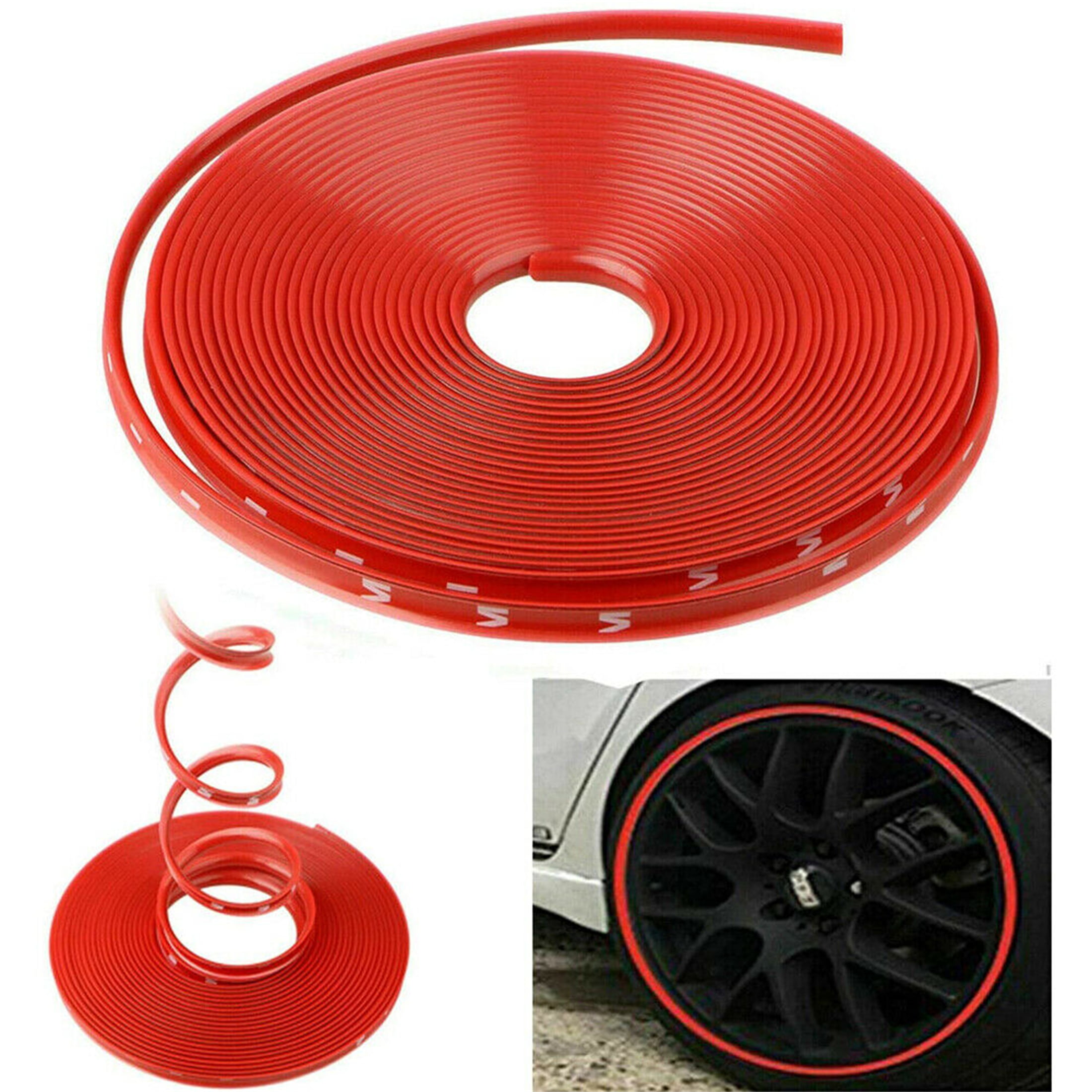MKNIUA Car Vehicle Color Wheel Rims Protectors Decor Strip Tire Guard Line Rubber Moulding Trim 
