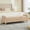 Wheat + Teddy, variant on FENGFAN 63.4 Inch Ivory Wave Tufted Flip Top Storage Bench, Teddy Fabric With Armrest & Rubberwood Legs, 1 Pack