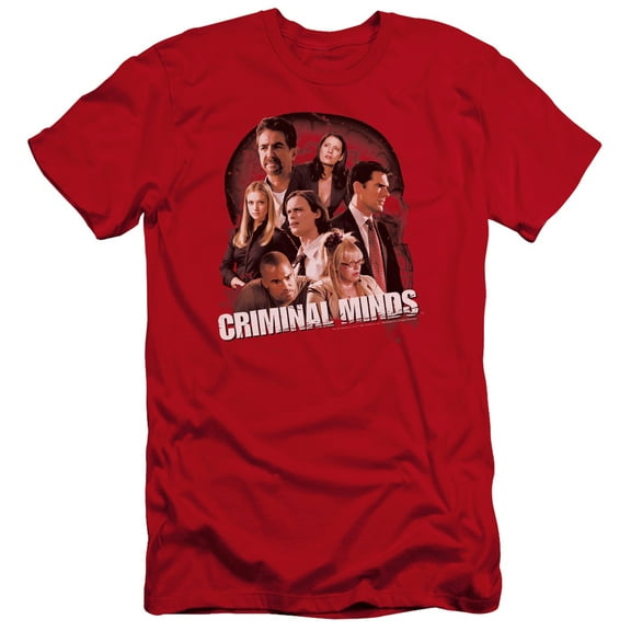 Criminal Minds Brain Trust Premium Canvas Adult Slim Fit 30/1 T-Shirt Red