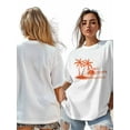thumbnail image 6 of Women's T-Shirt I'm Retired It's 5 O'clock Everywhere Retro Island Short Sleeve Casual Tee Classic Crew Neck T Shirt for Women White, M, 6 of 7