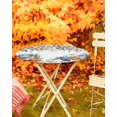 thumbnail image 5 of Round Fitted Tablecloths Autumn Pastoral Pumpkin Sunflower Waterproof Table Cover for Kitchen Dining Party Decor Fall Eucalyptus Leaves,45"-54", 5 of 6