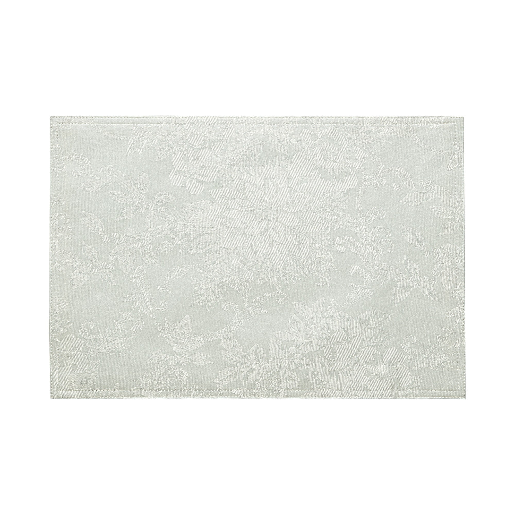 Elrene Home Fashions Poinsettia Elegance Jacquard Holiday Placemat, Ivory, 13" x 19"