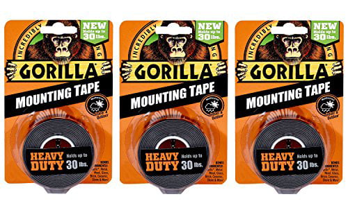 Holds Up to 30LB Gorilla HEAVY DUTY Mounting Tape 6055001 3 PACK! 