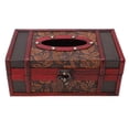 thumbnail image 2 of Retro Tissue Box Holder, Wooden Tissue Box Table Decoration Vintage Style  For Office, 2 of 8